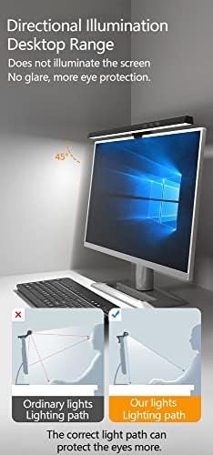 ZSEDP Számítógép-Monitor Lámpa Fokozatmentes Fényerő Szem-Érdekel, Led Pc Monitor Képernyő Lógó Lámpa Led USB asztali Lámpa,