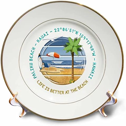 3dRose Amerikai Strandok - Paliku Strand, Kauai, Hawaii Gyönyörű Utazási Ajándék - Lemezek (cp-375444-1)