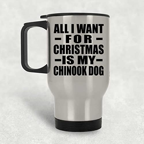 Designsify Karácsonyra A Chinook Kutya, Ezüst Utazási Bögre 14oz Rozsdamentes Acél Szigetelt Dobon, Ajándékok Születésnapi Évforduló, Karácsony