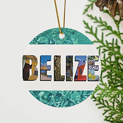 ArogGeld Karácsonyi Kerámia Dísztárgyak,Belize Trópusi Strand Kék Óceán OrnamentChristmas Fa Dekorációk, Díszek, valamint Vezetékes Virágos