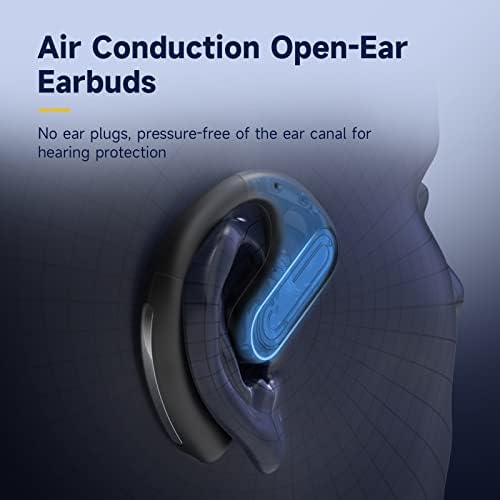 OpenRock Pro által Oneodio Nyitott Fül Levegő Vezetés Fejhallgató, 46 Óra Bluetooth 5.2 Vezeték nélküli Fülhallgató Android & iPhone, TubeBass™