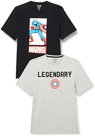 Essentials Disney | Marvel | Star Wars Férfiak Rendszeres-Fit Sleeve T-Shirt (Elérhető Nagy & Magas), 2 darabos Csomag