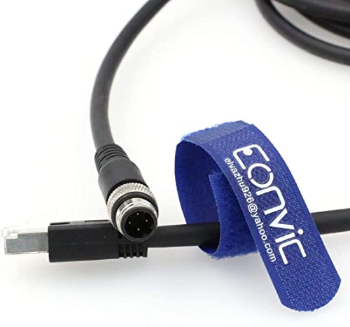 Eonvic 4 pin-M12, D-Kód RJ45 Gigabit Cognex Ipari Kamera Magas Flex Kábel (1M, M12 4 tűs Kábel)