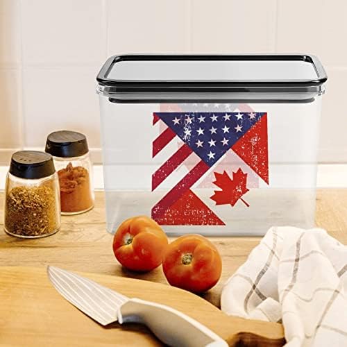 Retro-Amerika Kanada Zászló Élelmiszer-Tároló Tartály Tiszta Műanyag Tároló Dobozok Fedél Tömítés