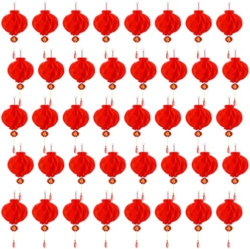 40 Darab Vörös Kínai Lámpás Fesztivál Lámpások Díszek Új Év, Tavaszi Fesztivál, Lámpás Fesztivál, Esküvő, Étterem (8 Hüvelyk)