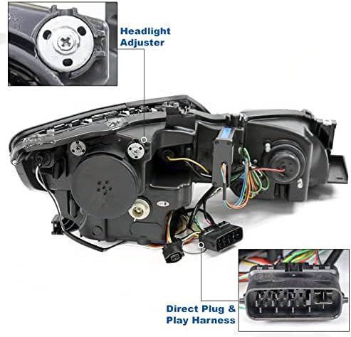 ZMAUTOPARTS LED Projektor Fényszórók Fekete w/6.25 Kék DRL Kompatibilis 2006-2011 Lexus GS Sorozat [Gyári HID]
