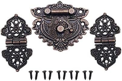 Muteiki Ajtó Zsanérok,2db Dekoratív Kabinet Hingesque Bronzeniture Hardver Doboz Zár Hasp Kapcsoló Csat Ékszerek Fából készült Bor