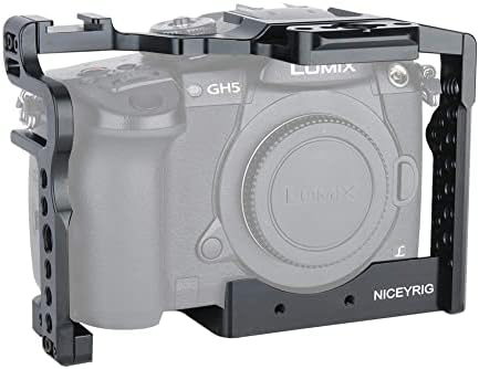 NICEYRIG Cage a Panasonic Lumix GH5/GH5 II/GH5S, Integrált Kamera Kábel Zár Hideg Cipő Mount - 191