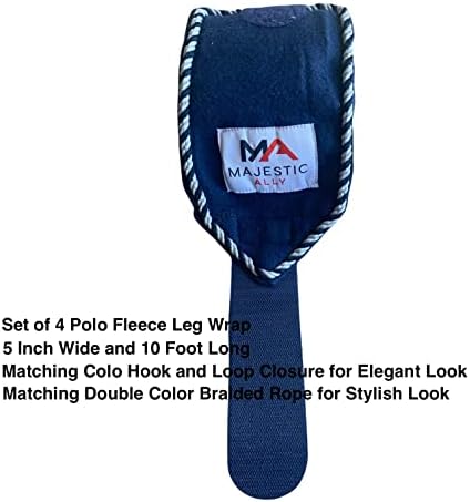 Fenséges Ally Gyapjú Polo Lábát Pakolások Fonott Kötél Lovak - Készlet 4-10 méter Hosszú, 5 cm Széles (Haditengerészet)