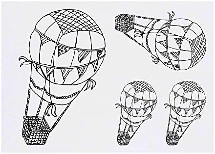 Azeeda 4 x 'Hot-Air Balloon' Ideiglenes Tetoválás (TO00003505)