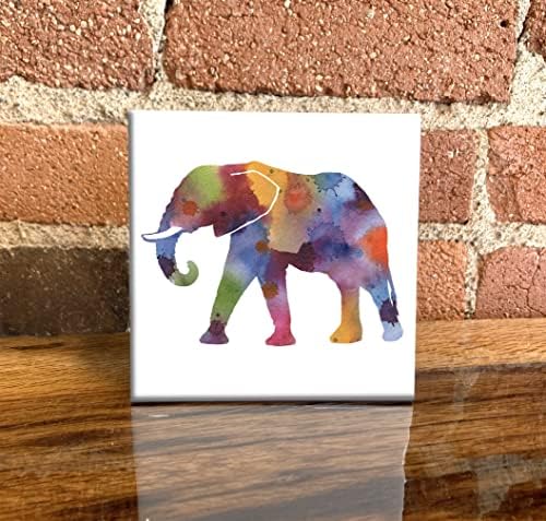 Elefánt Absztrakt Művészeti Akvarell Díszítő Mozaik (6 X 6 Keretes)