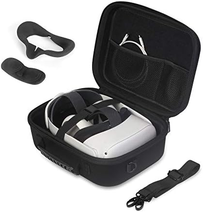 JSVER hordtáska a Meta Quest 2 VR Headset, Szabályozók, Akkumulátor Elit, Heveder, Nehéz Utazási Esetben a Meta/Oculus Quest 2, magában