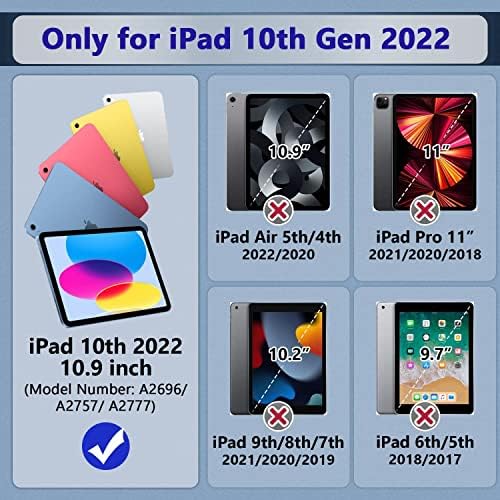 TSQQST iPad 10 Generáció Esetben a Gyerekek a Képernyő Védő 2022 | iPad 10 Esetben 10.9 Hüvelyk tolltartó+Állvány | Szilikon Masszív