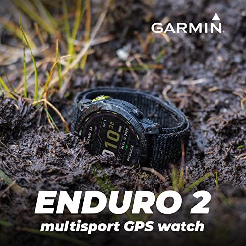 Garmin Enduro 2 Smartwatch, Szén-Szürke DLC Titán Fekete Nylon Zenekar, Tartós GPS Akkumulátor élettartamát, Napelemes Töltés,