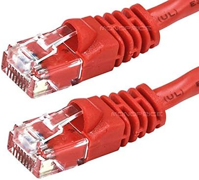 Monoprice 100291 50-Láb 24AWG Cat5e 350MHz UTP Crossover Csupasz Réz Ethernet Hálózati Kábel, Szürke (100291)