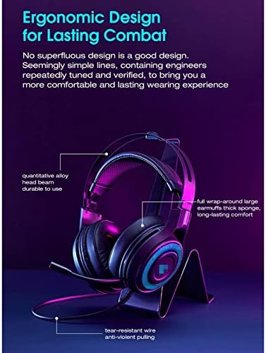 IHIPPO Gaming Headset Gaming Headset, 3,5 mm-es Vezetékes 50mm Vezető Sztereó Hangzás Fejhallgató Fülhallgató LED-es Mikrofon PC Laptop