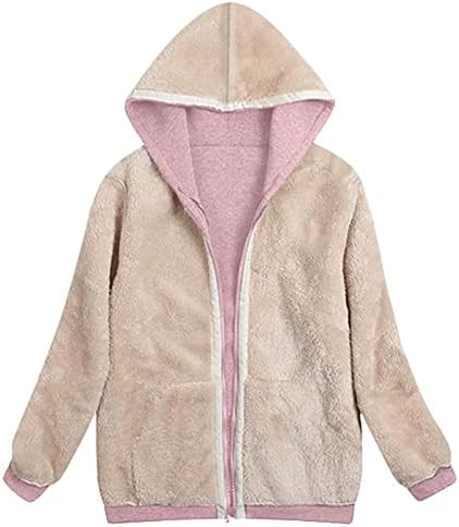 A téli Kabátok Női,Alkalmi Plus Size Polár Kabát, Laza, Meleg Szabadtéri Sherpa Bélelt Vastag Kabát Outwear Zip kapucnis felső