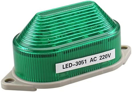 Baomain Ipari Jel Zöld jelzőlámpa Villogó Figyelmeztető lámpa LED-3051 AC 220V 2W