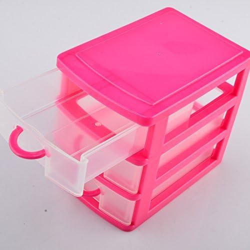 haoun 3-rétegű Mini Asztali Szervező Fiók Típusa Tároló Doboz - Rózsaszín