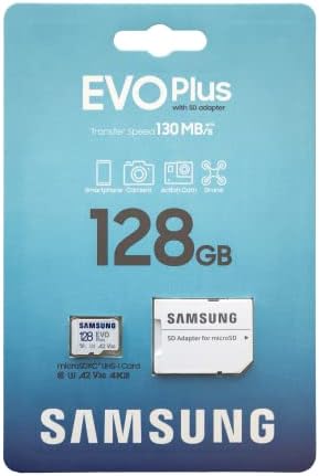 Samsung EVO+ 128 GB Micro SD Kártya Samsung Telefon Működik Galaxy A71 5G, A71, A01, a51-es 5G mobiltelefon Class 10 (MB-MC128KA)