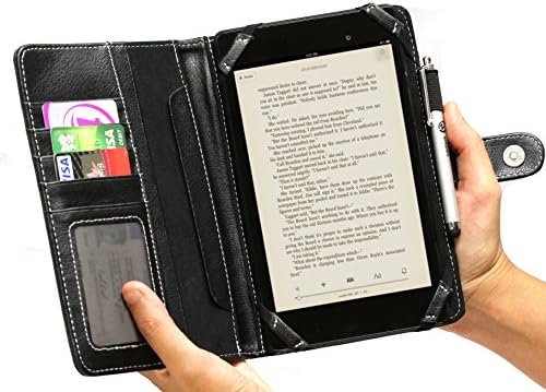 Navitech 7, Fekete, bőrkötésű Könyv Stílusa Tok tartó/Borító & Toll Kompatibilis A Samsung Galaxy Tab 4 Nook