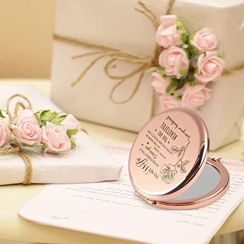 GAOLZIUY Ajándékok Felesége - Gyönyörű Felesége Ajándék Rose Gold Kompakt Tükör, Születésnapi Ajándékok Nőknek, házassági Évforduló, Valentin