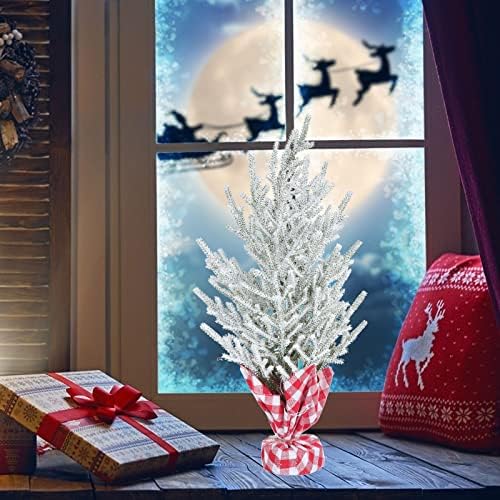 1db Mini karácsonyfa Mesterséges Hó fenyőfák Xmas Party Otthon Dekoráció, Karácsonyi Dekorációk, Ajándékok, Dísztárgyak