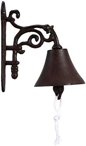 Általános Vintage lakberendezés öntöttvas Fali Bell Rusztikus Kézi Remeg Falra Szőlő, Csengő Falra Szerelt Harang Tornácon Bell Dísz
