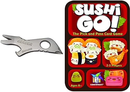 GERBER Szilánk Kulcstartó Eszköz - Ezüst [30-001501] Pack 1 & Sushi Menj! - A Pick-Pass Kártya Játék