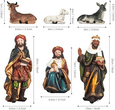 KI Áruház Karácsonyi Betlehemes Készlet 11pcs Betlehemes Figurák 8 Hüvelykes Meghatározott Gyanta Állapota Ünnepi Dekoráció