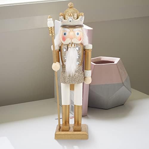 INOOMP Fa Karácsonyi Diótörő Dekoráció: Arany Király Diótörő Adatok DIY Katona Bábu Játékok Fából faragott Diótörő Karácsonyi