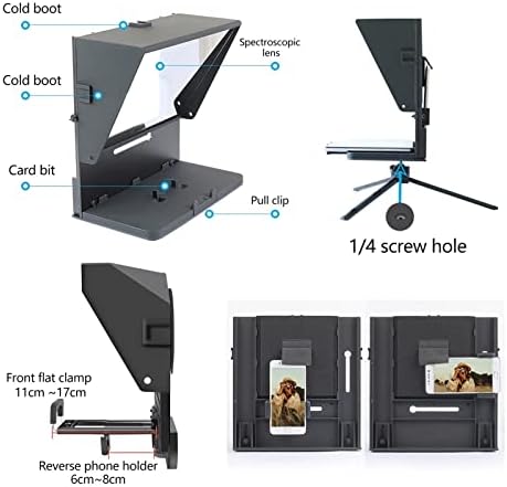 XUESHA Hordozható HD Súgógép Használt Videó Felvételi Interjú Beszéd Élő Streaming Súgó Okostelefon Tablet DSLR Kamera Videó Rögzítés