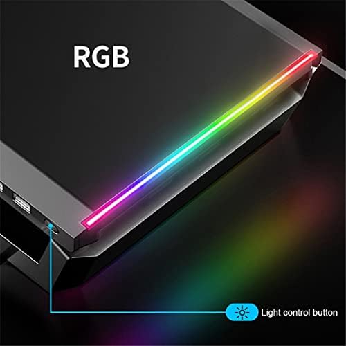 SXYLTNX Egyetemes Monitor Állvány Kelő RGB Támogatás 4 USB2.0 Töltés Asztal Szervező Jogosult Konzol Laptop (Szín : Fekete)