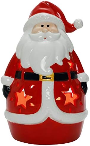 Stephanie Behozatal karácsonyfa Hóember - Karácsonyi Témájú Kerámia LED Asztali Figura, Szobor