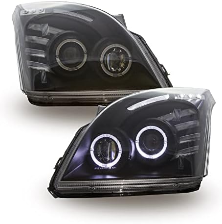 Fényszórók VR-1572 Első Lámpák Autó Lámpák Fényszóró Fényszóró Vezető, Utas Oldalon Beállított Fényszóró Angel eyes Fekete kompatibilis