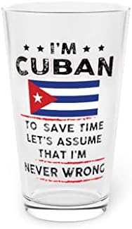 Sör, Üveg Korsó 16oz Újdonság vagyok Kubai Mentés Alkalommal hiszik, hogy én Soha nem Téved, Vidám Hazafias 16oz