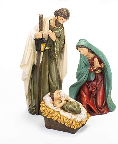 Betlehem Raklap Stabil Bölcsőde, 10 hüvelykes Karácsonyi 7 Darab Figura Készlet