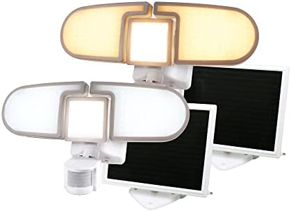 A természet Ereje 205 Integrált LED Fehér Tripla Fej Kültéri Napelemes mozgásérzékelős Lámpa (2 Csomag)