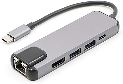 LUOKANGFAN LLKKFF Hálózati Termékek USB-C/C-Típusú HD-4K HDMI + RJ45 + USB 3.0 + USB 2.0 + PD 5 az 1-ben HUB USB Átalakító C-Típusú