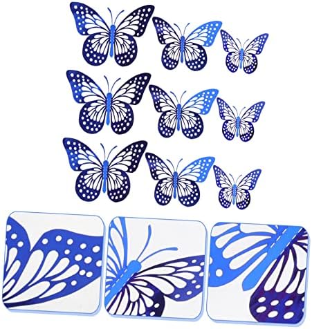 Holibanna 60pcs 3D Pillangó, Fekete Dekoráció Esküvői Dekoráció 3D-s Matrica, Öntapadó Matricák Nagy Pillangók Matricák Pillangó