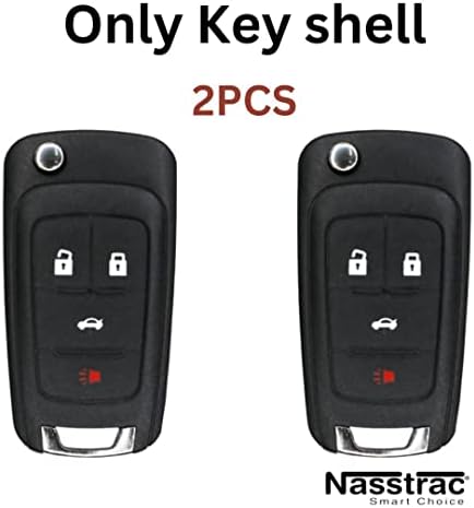 Nasstrac Új kulcstartó Kompatibilis 2010-2019 GM / 4-Gombot Fordítsa a Kulcsot ( Shell csak )( Csomag 2)