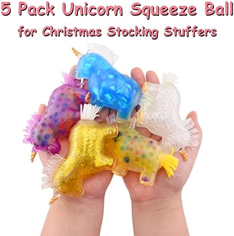 Eavotoy 5 Pack Víz Gyöngy Egyszarvú Stressz labda Puha Fidget Játékok stresszoldó Játékok, a Gyerekek, Fiúk, Lányok, Felnőttek Karácsonyi apróságot