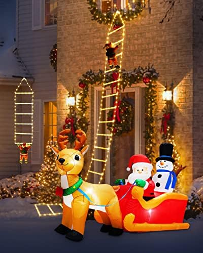 Toodour LED Karácsonyi Fények - 10ft Karácsonyi Dekorációs Létra, Lámpák, Mikulás, Karácsonyi Dekoráció, Világítás Beltéri,