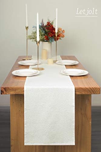Fehér Asztali Futó Rusztikus Asztali Futó 72 Cm Szülinapi Buli Pamut Szövet, Esküvői Dekoráció, Baba Zuhany Otthon Konyha