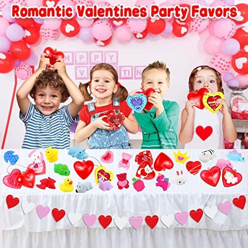 28 Csomagok Valentin Napi Ajándékok Gyerekeknek Osztályteremben - Előretöltött Mochi Puha Játékok Valentin-Kártyákat a Gyerekek, Fiúk, Lányok