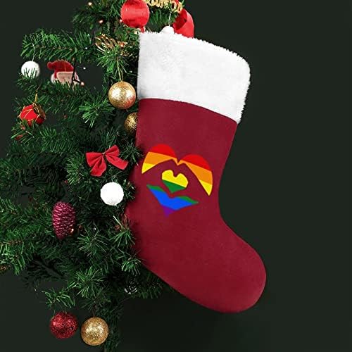 LMBT Szivárvány Szív Kezet Karácsonyi Lóg Harisnya, Zokni karácsonyfa Kandalló Holiday Home Decor