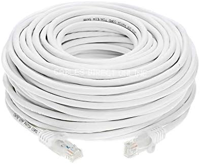 Kábelek Közvetlen Online Snagless Cat5e Ethernet Hálózati Patch Kábel, Fehér, 20 Méter