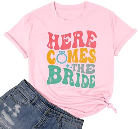 Menyasszony Póló Női Esküvői Póló Nászút Ing Vicces Menyasszony Nyaralás Rövid Ujjú Lánybúcsú Tee Maximum