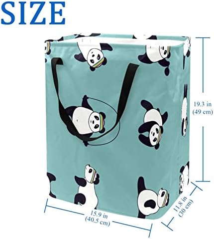 Kongfu Panda Nyomtatás Összecsukható Szennyesben, 60L Vízálló Szennyes Kosarat Mosás Bin Ruhák, Játékok Tárolására Kollégiumi
