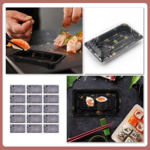 HANABASS Torta Konténer 25pcs Sushi Tálcák Eldobható Sushi Konténerek, Műanyag kajás dobozok Dobozok Étel elkészítése Konténerek Vegye Ki